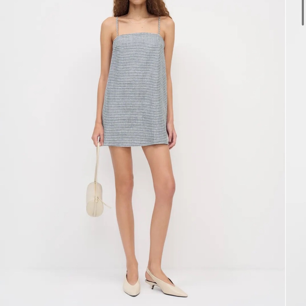 Reformation Blue and White Mini Dress